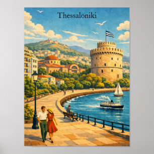Thessaloniki Griekenland Reis uit het verleden Poster
