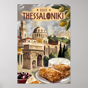 Thessaloniki Griekenland Schilderachtige Reis Kuns Poster