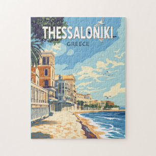 Thessaloniki Griekenland Travel Art Vintage Legpuzzel