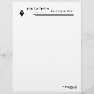 Theta Tau Upsilon Letterhead Briefhoofd Sjabloon