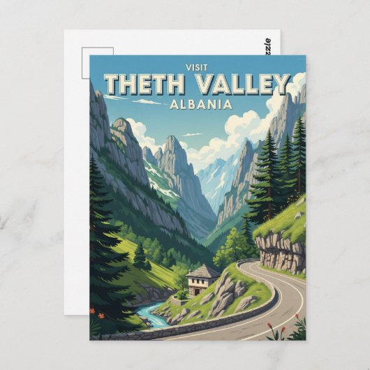 Theth Albanië Reizen Briefkaart (Voorkant / Achterkant)