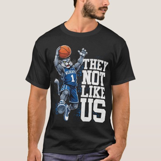They Not Like Us Blue Wildcat Basketball T-shirt (Voorkant)