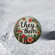 They/Them Cottagecore Voornaamwoord LGBTQ Speldje