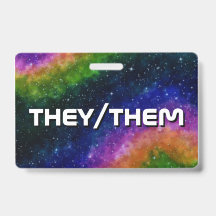 They/Them Regenboogsterrenstelsel Badge