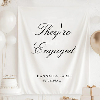 They're Engaged Welcome Custom Engagement Party Wandkleed