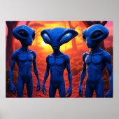 They're Here AI Alien Art Poster (Voorkant)