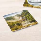 Thi Lor Su Waterfall | Thailand Vierkante Kartonnen Onderzetter (Schuin)