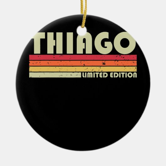 THIAGO Gift Name Personalized Funny Retro Keramisch Ornament (Voorkant)