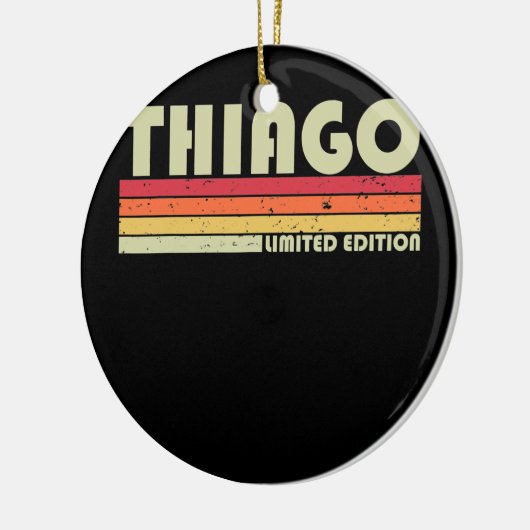 THIAGO Gift Name Personalized Funny Retro Keramisch Ornament (Links)