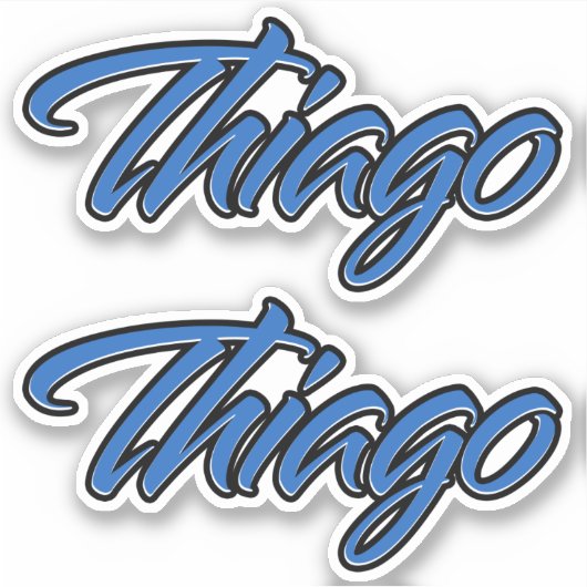 Thiago Nom bleu Autocollant Sticker Stickerset (Devant)