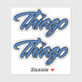 Thiago Nom bleu Autocollant Sticker Stickerset (Feuille)