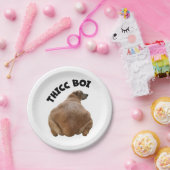 Thicc Boi Fat en Funny Yellow Labrador Retriever Papieren Bordje (Feest)