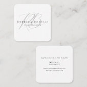 Thick Exclusive Unique Monogram Profile Vierkante Visitekaartje (Voorkant / Achterkant)