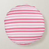 Thick Pink Stripes Rond Kussen (Achterkant)
