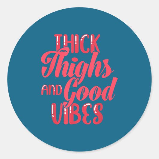 Thick Thighs Fun Tee For Fat Persons - Black, Plus Ronde Sticker (Voorkant)