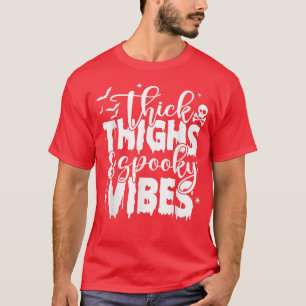 Thick Thighs Spooky Vibes Halloween Bat en Spider T-shirt