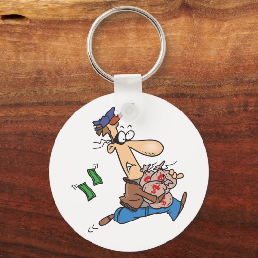 Thief Stealing Money Sleutelhanger (Voorkant)
