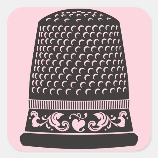 Thimble by FiberFlies Vierkante Sticker (Voorkant)