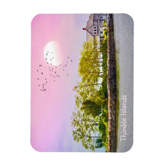 Thimble Islands Sunset Magneet (Verticaal)