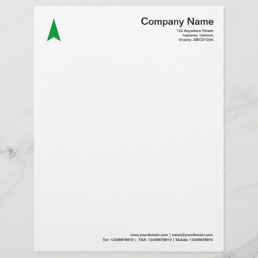 Thin Arrow - Grass Green Briefhoofd Sjabloon (Voorkant)
