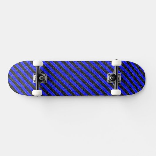 Thin Black and Blue Diagonal Stripes Skateboard (Horizontaal)