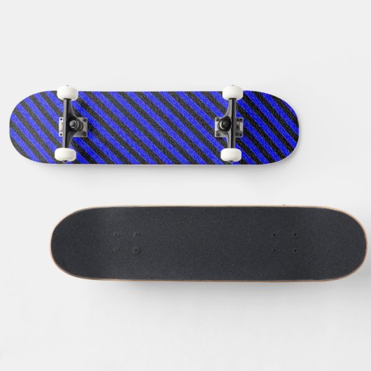 Thin Black and Blue Diagonal Stripes Skateboard (Horizontaal)