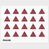 Thin Black and Red Diagonal Stripes Driehoek Sticker (Vel)