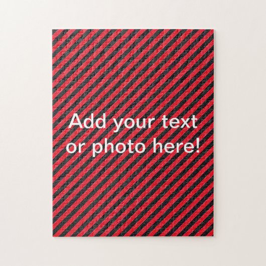 Thin Black and Red Diagonal Stripes Legpuzzel (Verticaal)