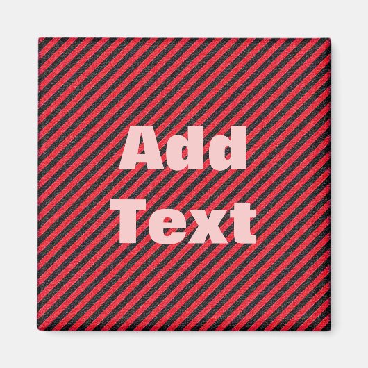 Thin Black and Red Diagonal Stripes Magneet (Voorkant)