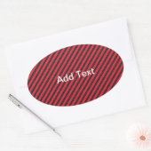 Thin Black and Red Diagonal Stripes Ovale Sticker (Envelop)