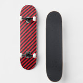 Thin Black and Red Diagonal Stripes Skateboard (Voorkant)