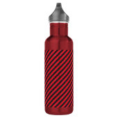 Thin Black and Red Diagonal Stripes Waterfles (Rechts)