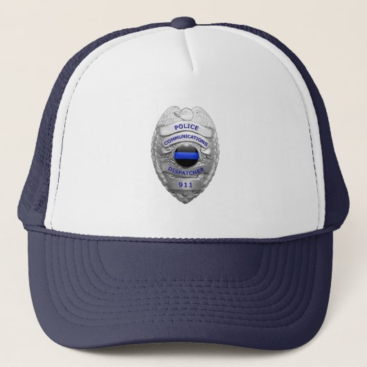 Thin Blue Line 911 Communications Badge Trucker Pet (Voorkant)