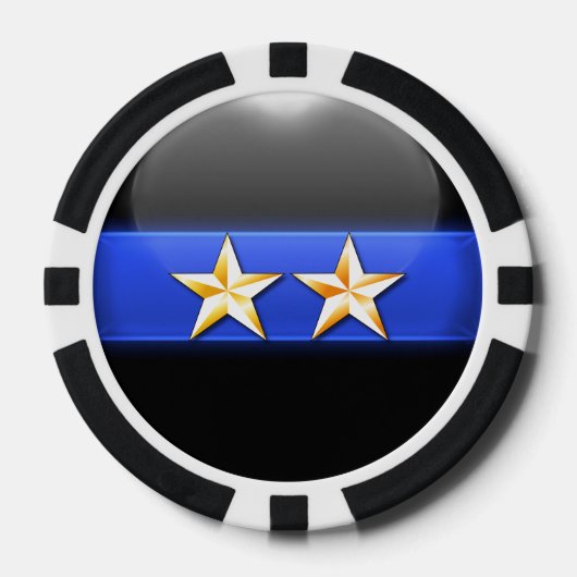 Thin Blue Line Aangepast Poker Chips (Voorkant)