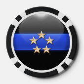 Thin Blue Line Aangepast Poker Chips (Achterkant)