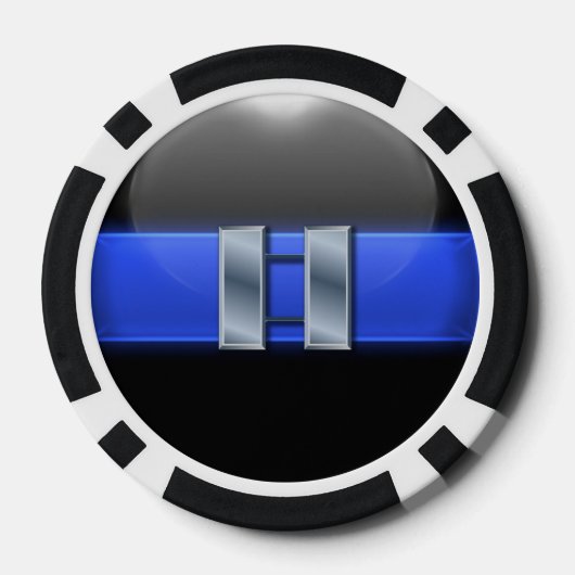 Thin Blue Line Aangepast Poker Chips (Achterkant)