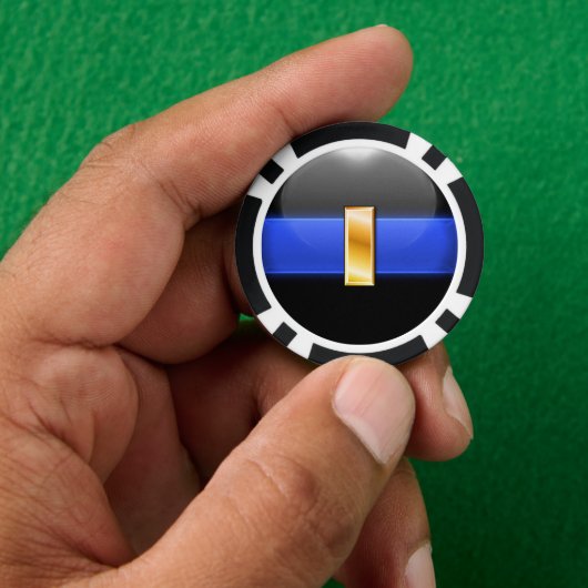 Thin Blue Line Aangepast Poker Chips (Hand)