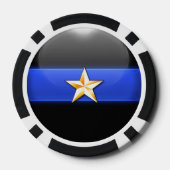 Thin Blue Line Aangepast Poker Chips (Achterkant)