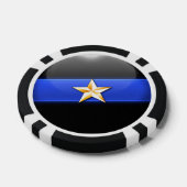 Thin Blue Line Aangepast Poker Chips (Enkel)