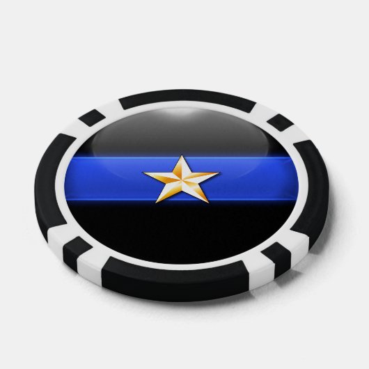 Thin Blue Line Aangepast Poker Chips (Enkel)