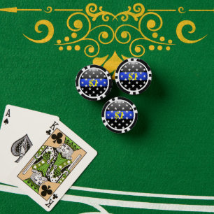 Thin Blue Line Aangepast Poker Chips