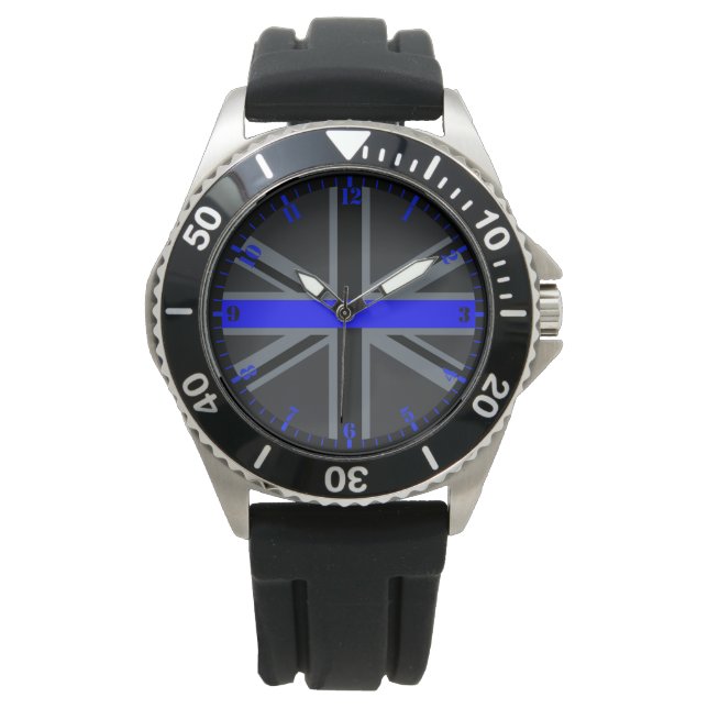 Thin Blue Line Accent Dial on Union Jack Horloge (Voorkant)