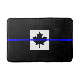 Thin Blue Line Accent on Canadian Flag Badmat