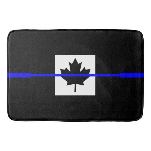 Thin Blue Line Accent on Canadian Flag Badmat (Voorkant)