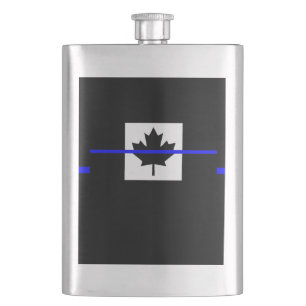 Thin Blue Line Accent on Canadian Flag Flacon