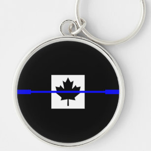 Thin Blue Line Accent op Canadese vlag Sleutelhanger