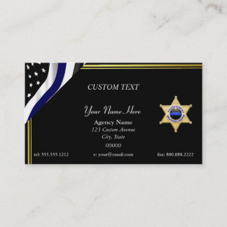 Thin Blue Line Adjunct Badge Visitekaartje
