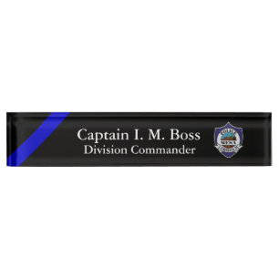 Thin Blue Line - Agency Patch Desk Name Bord Naambordje