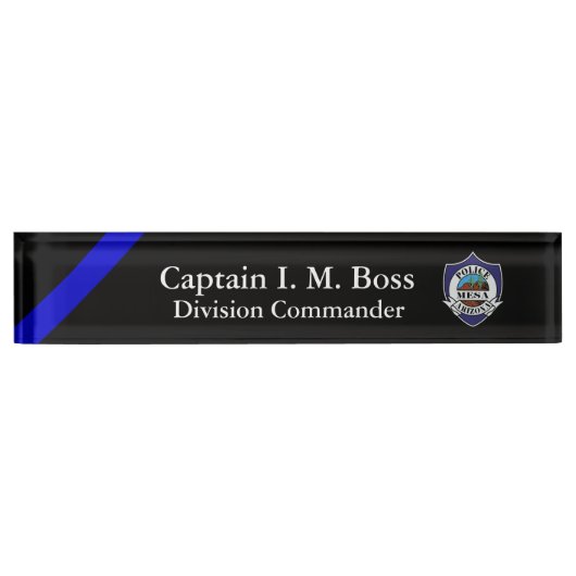 Thin Blue Line - Agency Patch Desk Name Bord Naambordje (Voorkant)