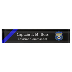 Thin Blue Line - Agency Patch Desk Name Bord Naambordje